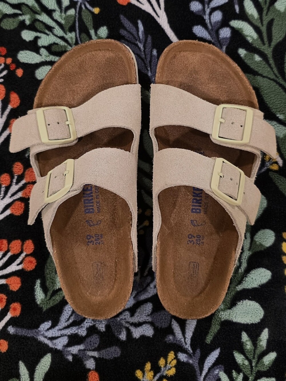 Birkenstock Double Buckle Sandals Faded Lime Size 39
